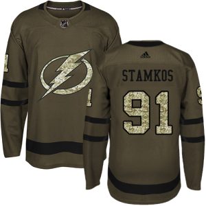 NHL Tampa Bay Lightning Trikot #91 Steven Stamkos Authentic Grün Salute to Service